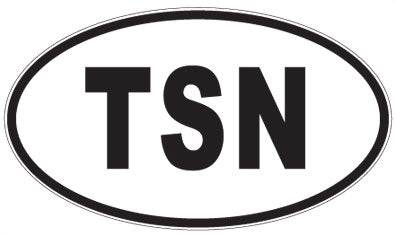 TSN - 3 Letter Initials Oval Magnet