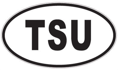 TSU - 3 Letter Initials Oval Magnet
