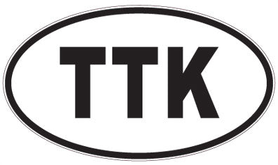 TTK - 3 Letter Initials Oval Magnet