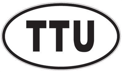 TTU - 3 Letter Initials Oval Magnet