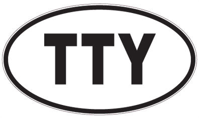 TTY - 3 Letter Initials Oval Magnet