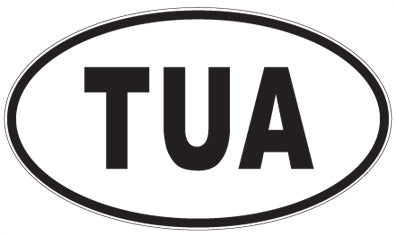 TUA - 3 Letter Initials Oval Magnet