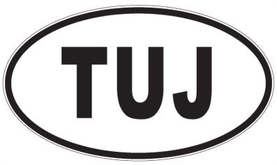 TUJ - 3 Letter Initials Oval Magnet