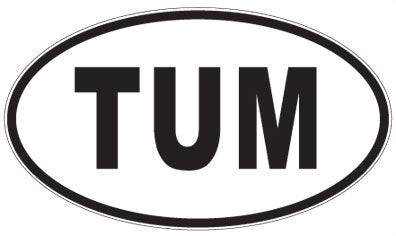 TUM - 3 Letter Initials Oval Magnet