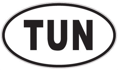 TUN - 3 Letter Initials Oval Magnet