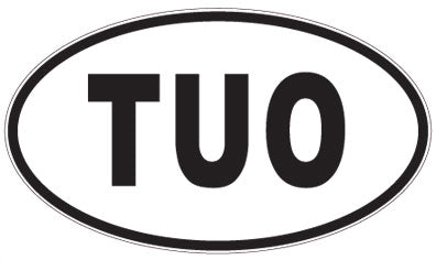 TUO - 3 Letter Initials Oval Magnet