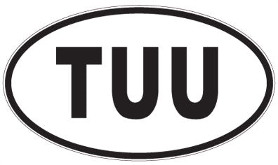 TUU - 3 Letter Initials Oval Magnet