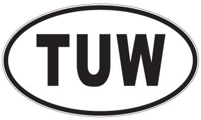 TUW - 3 Letter Initials Oval Magnet