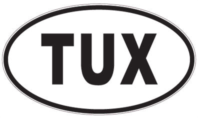 TUX - 3 Letter Initials Oval Magnet
