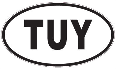 TUY - 3 Letter Initials Oval Magnet
