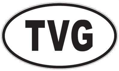 TVG - 3 Letter Initials Oval Magnet