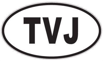 TVJ - 3 Letter Initials Oval Magnet