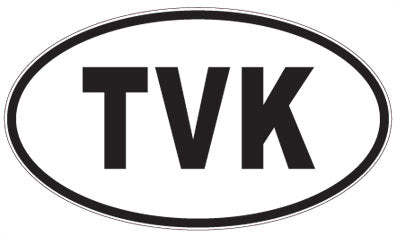 TVK - 3 Letter Initials Oval Magnet