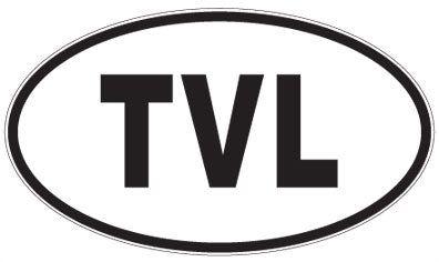 TVL - 3 Letter Initials Oval Magnet