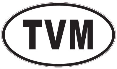 TVM - 3 Letter Initials Oval Magnet