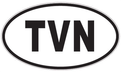 TVN - 3 Letter Initials Oval Magnet