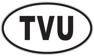 TVU - 3 Letter Initials Oval Magnet
