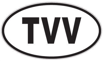 TVV - 3 Letter Initials Oval Magnet