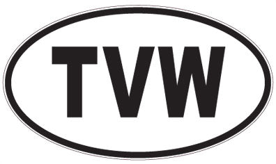 TVW - 3 Letter Initials Oval Magnet