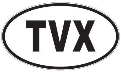 TVX - 3 Letter Initials Oval Magnet