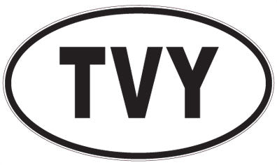 TVY - 3 Letter Initials Oval Magnet