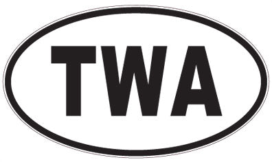TWA - 3 Letter Initials Oval Magnet