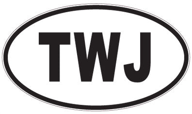 TWJ - 3 Letter Initials Oval Magnet