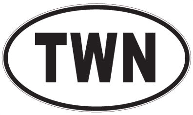 TWN - 3 Letter Initials Oval Magnet