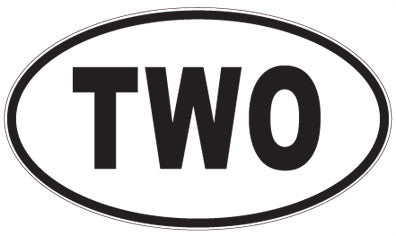 TWO - 3 Letter Initials Oval Magnet