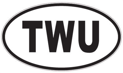 TWU - 3 Letter Initials Oval Magnet