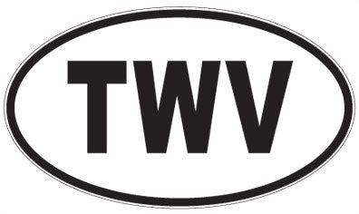 TWV - 3 Letter Initials Oval Magnet