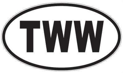 TWW - 3 Letter Initials Oval Magnet