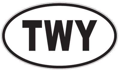 TWY - 3 Letter Initials Oval Magnet