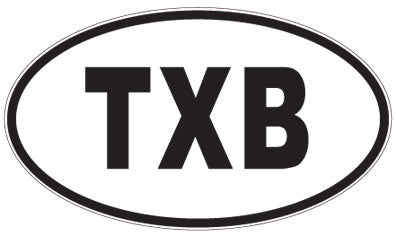 TXB - 3 Letter Initials Oval Magnet