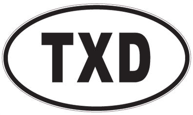 TXD - 3 Letter Initials Oval Magnet