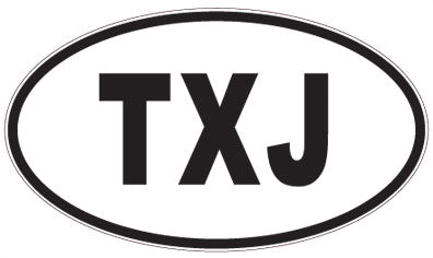 TXJ - 3 Letter Initials Oval Magnet