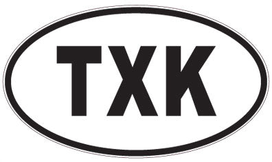 TXK - 3 Letter Initials Oval Magnet