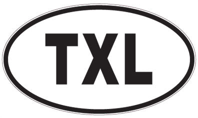 TXL - 3 Letter Initials Oval Magnet