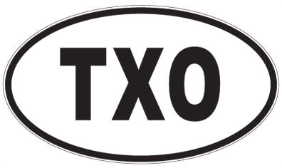 TXO - 3 Letter Initials Oval Magnet