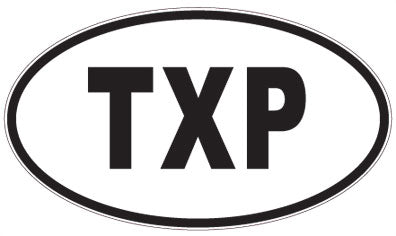 TXP - 3 Letter Initials Oval Magnet