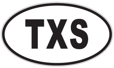 TXS - 3 Letter Initials Oval Magnet