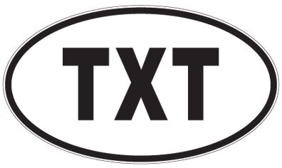 TXT - 3 Letter Initials Oval Magnet