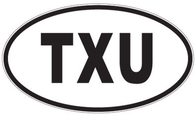 TXU - 3 Letter Initials Oval Magnet