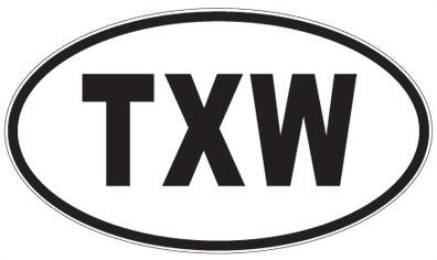 TXW - 3 Letter Initials Oval Magnet