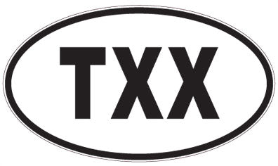 TXX - 3 Letter Initials Oval Magnet