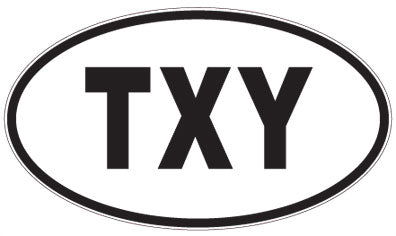 TXY - 3 Letter Initials Oval Magnet