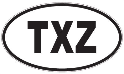 TXZ - 3 Letter Initials Oval Magnet
