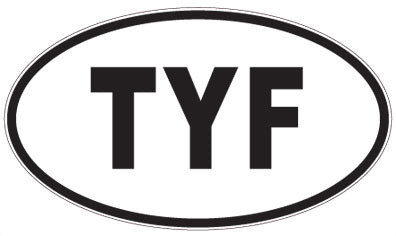 TYF - 3 Letter Initials Oval Magnet