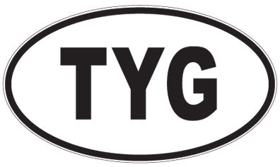 TYG - 3 Letter Initials Oval Magnet