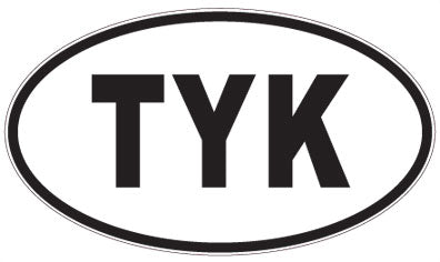 TYK - 3 Letter Initials Oval Magnet